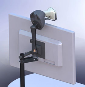 CREATIVE MOUNTING, ACCESSORY, HANDS FREE SCAN-LAMP ASSEMBLY, BLACK, CART POST MOUNT BRACKET & CRADLE, FOR USE WITH HONEYWELL XENON 1902 COLOR SCANNER